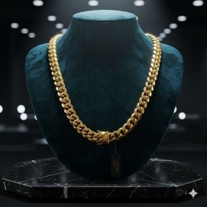 Chunky 14MM 18K Gold Miami Cuban Chain
